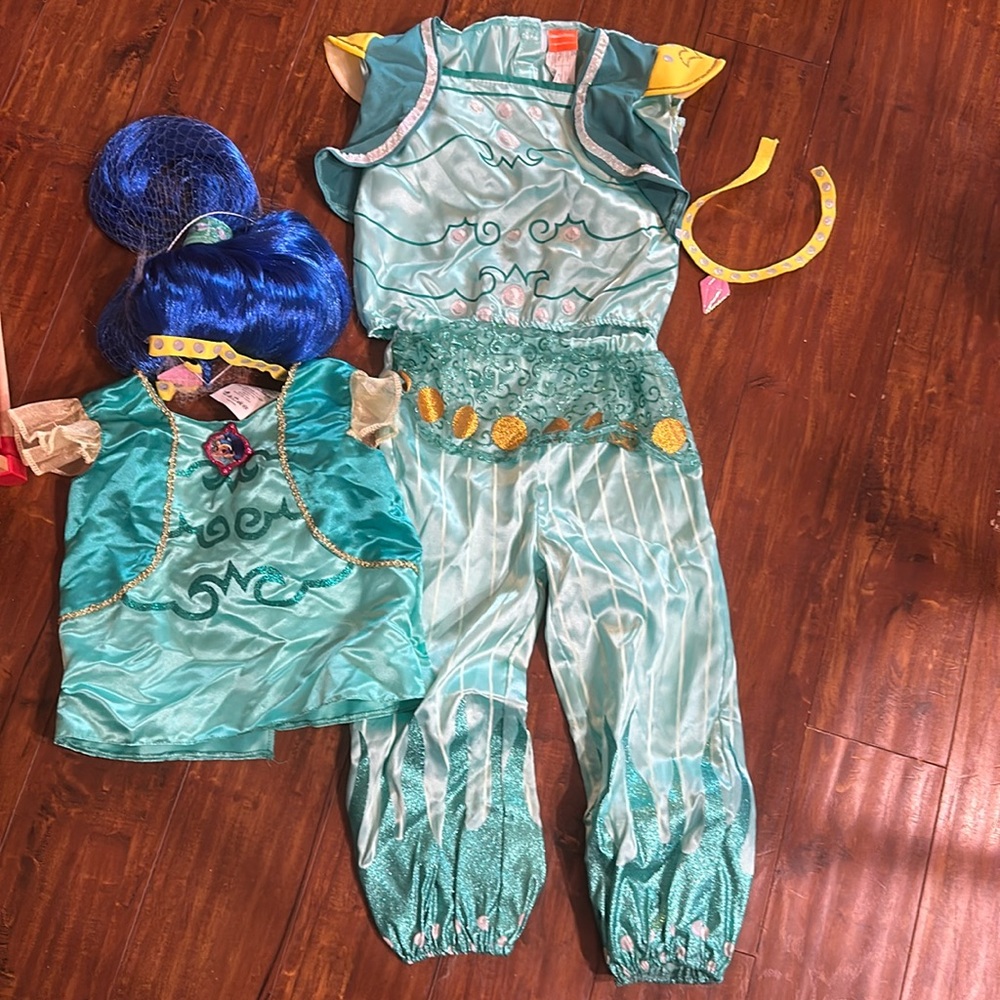 Shimmer & Shine Shine costume with new wig 4-6